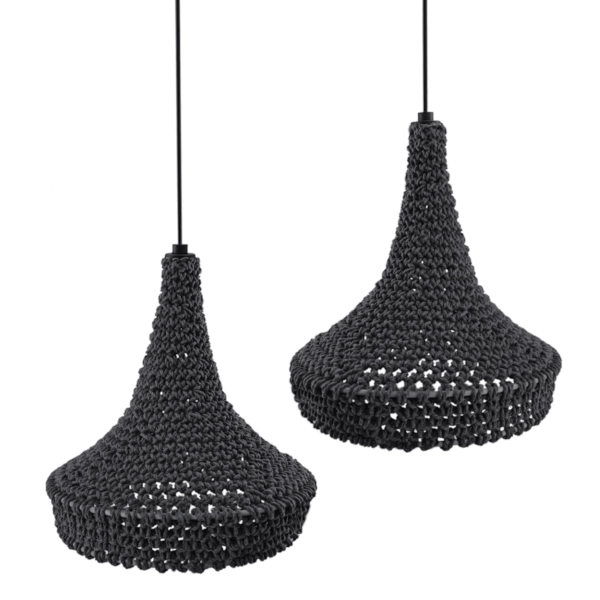 Wisząca lampa pleciona Mahaka 5182 Shilo sypialniana szary