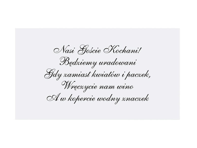 Wkładki Do Zaproszeń Ślubnych, Biały (1 Op. / 25 Szt.)