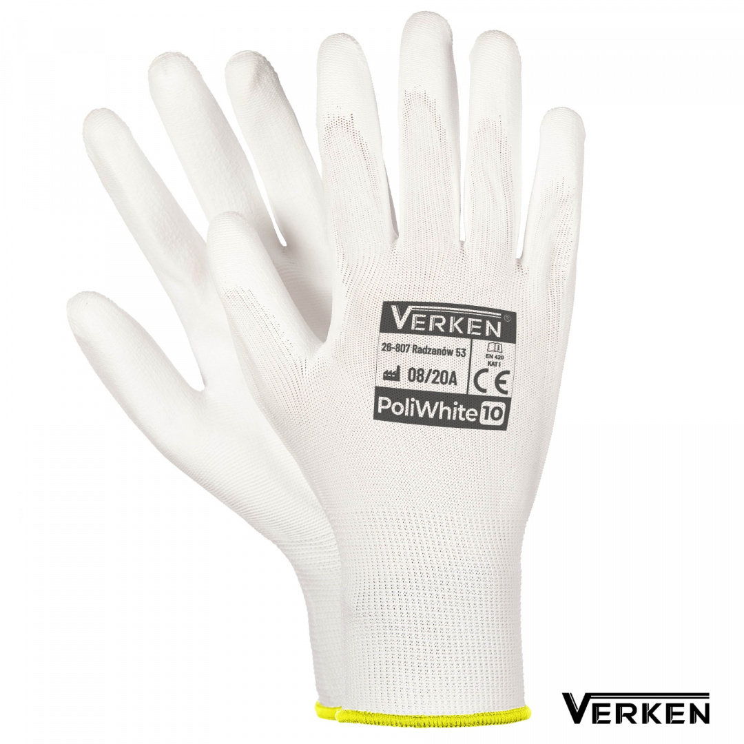 Rękawice Robocze Bhp Poliwhite Rozmiar 10/Xl