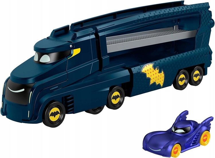 FISHER PRICE BATMAN BATWHEELS BAT-BIG RIG transporter samochodów + autko
