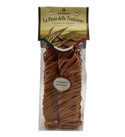 Włoski makaron rzemieślniczy Tagliatelle z papryką chilli, 250 g / Brezzo