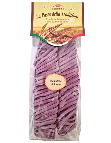 Włoski makaron rzemieślniczy Tagliatelle z winem Barolo, 250 g / Brezzo