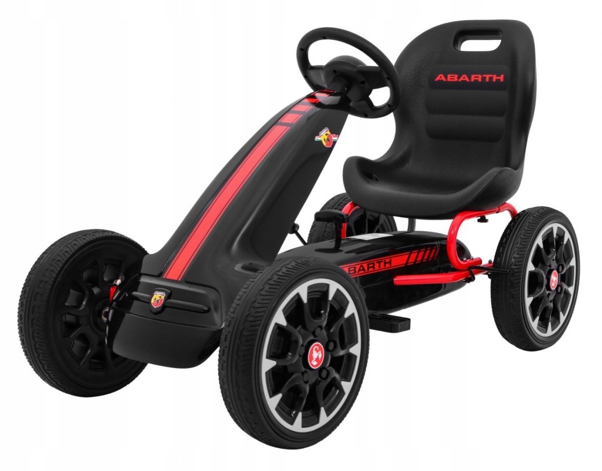 Gokart na Pedały dla dzieci Licencja ABARTH Koła EVA Wolny Bieg Czarny