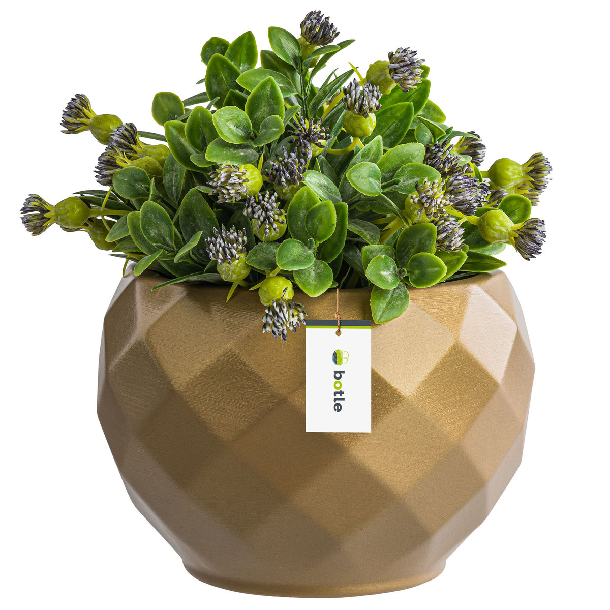 Doniczka osłonka ceramiczna kolor Złoty 15,5 cm H14,5 cm połysk