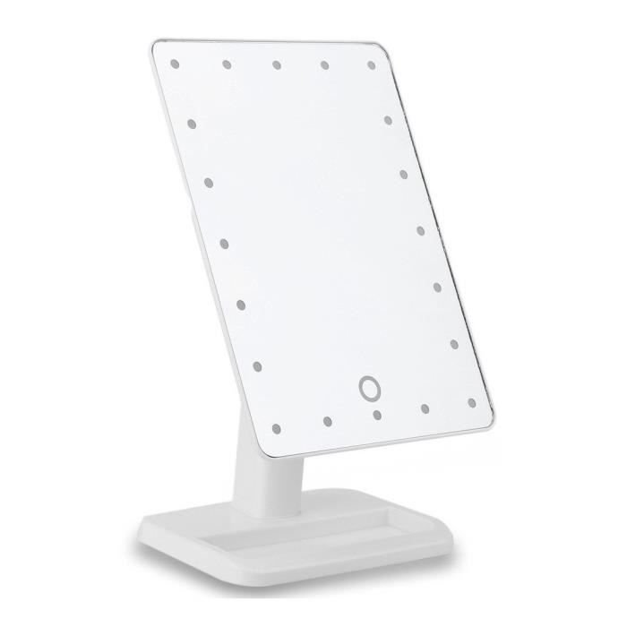 Lusterko do makijażu z 22 diodami LED – 180 obrotowych – białe