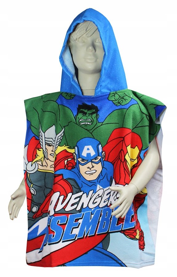 AVENGERS MARVEL PONCZO KĄPIELOWE RĘCZNIK DLA DZIECKA NA BASEN LATO