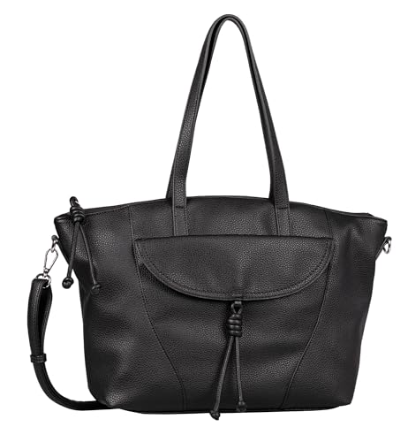 TOM TAILOR Malia damska torba na ramię Shopper z zamkiem błyskawicznym, duża, czarna, czarny, L, Essential