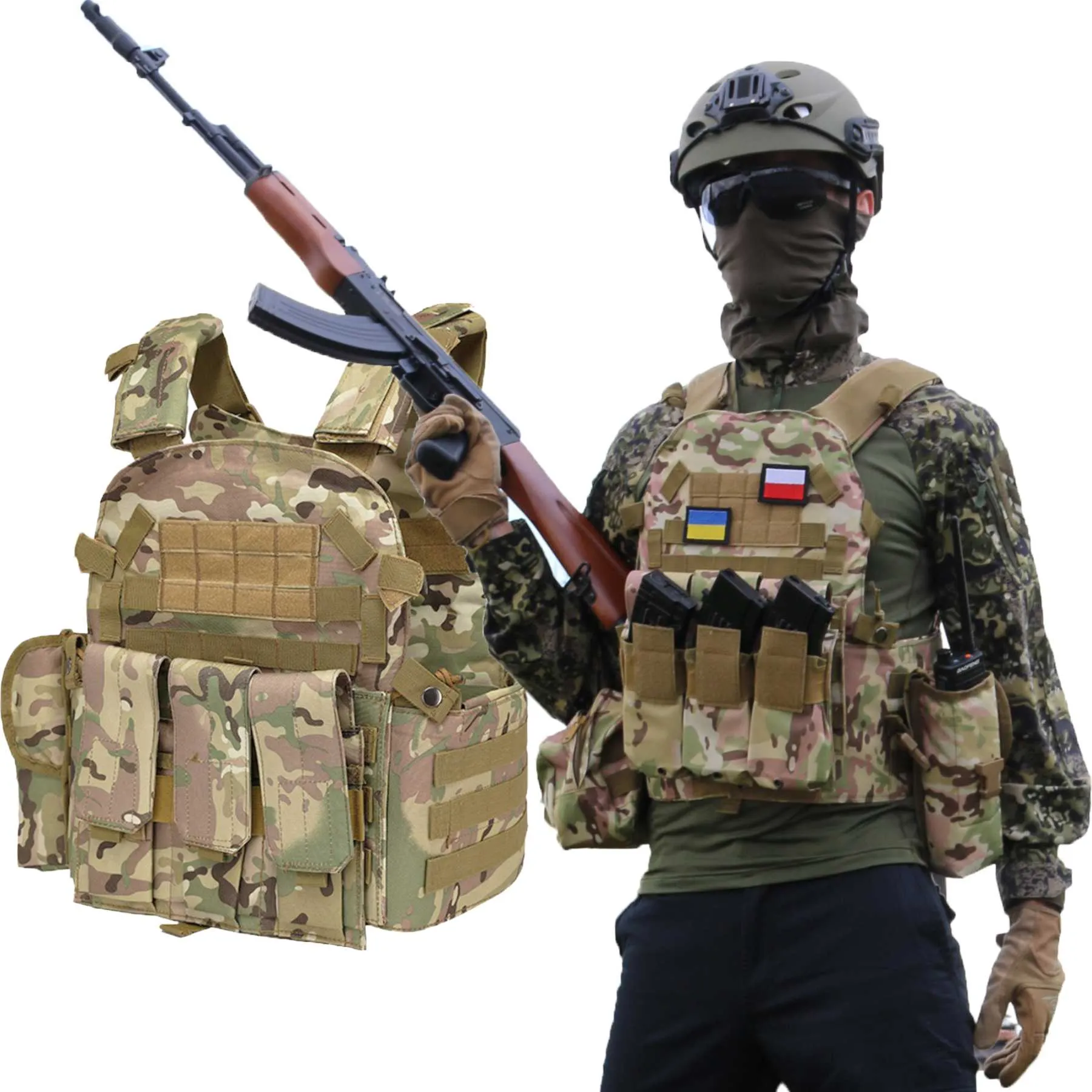 Kamizelka taktyczna typu Plate Carrier na wkłady balistyczne Molle System Magazin Pouch Radio Pouch Dumo Pouch - Multicam RATY 0% | PayPo | GRATIS WYSYŁKA | ZWROT DO 100 DNI