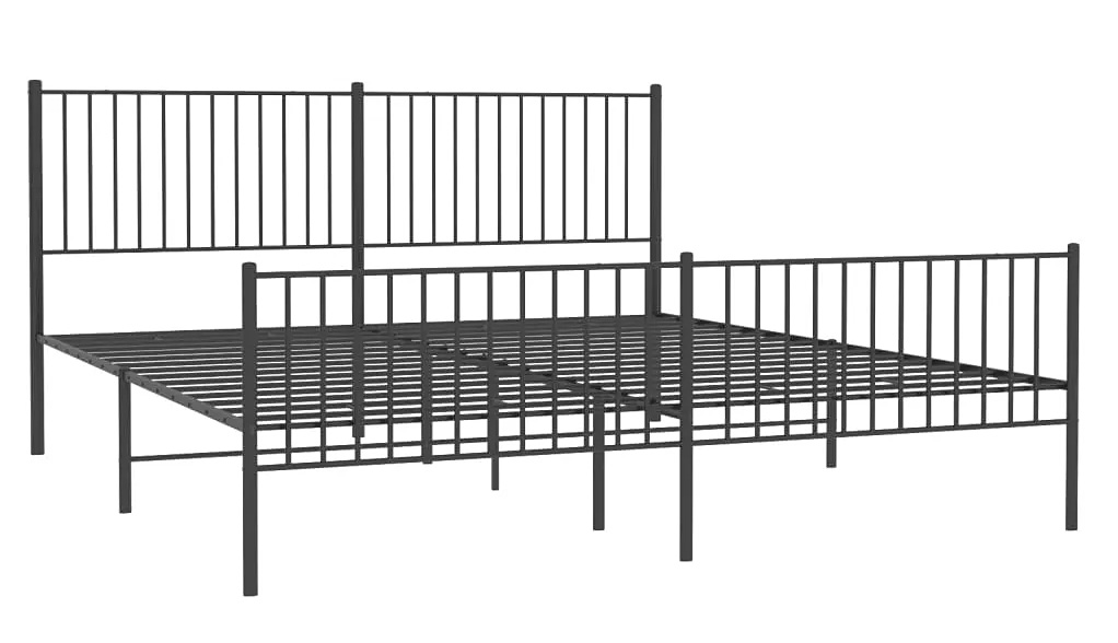 Czarne metalowe łóżko małżeńskie 200x200cm B8-L33