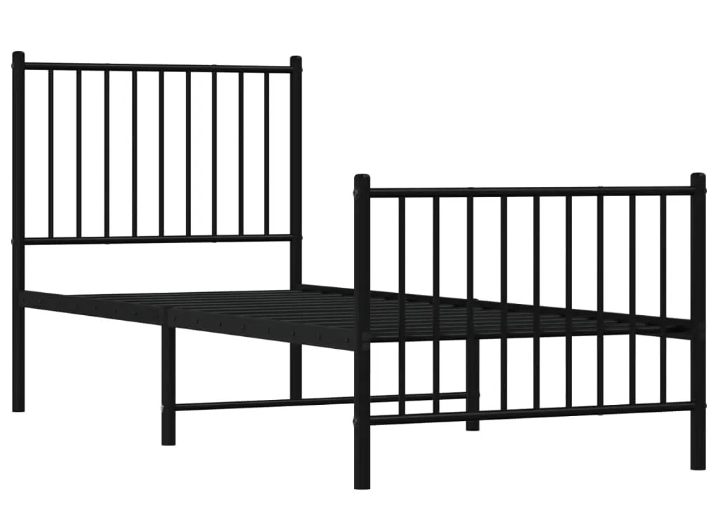 Czarne metalowe łózko pojedyncze 80x200 cm R1-B38