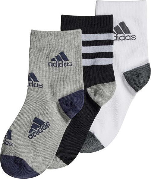 Skarpety dla dzieci adidas Graphic 3P szaro-biało-czarne HN5736-28-30