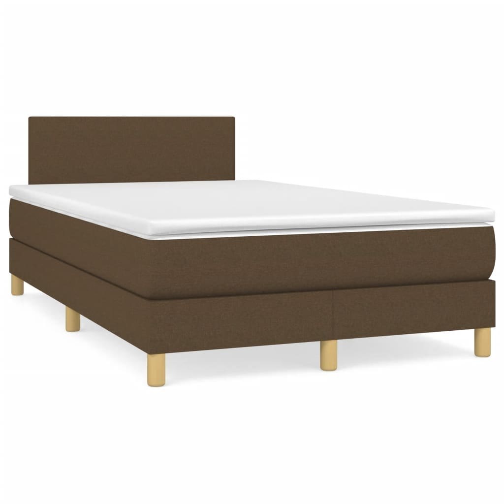 Łóżko kontynentalne z materacem, ciemnobrązowe, 120x190 cm Lumarko!