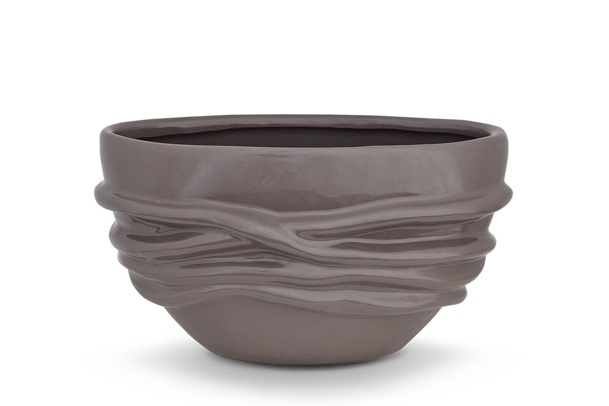 Osłonka do kwiatów RUMEX brązowy, 20x9,5x10,5, ceramika