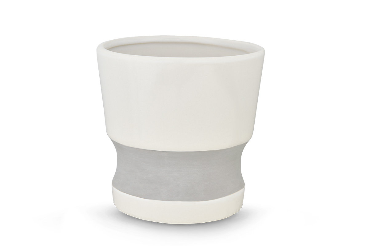 Osłonka do kwiatów INULA biały/szary, Ø13,5/h13, ceramika