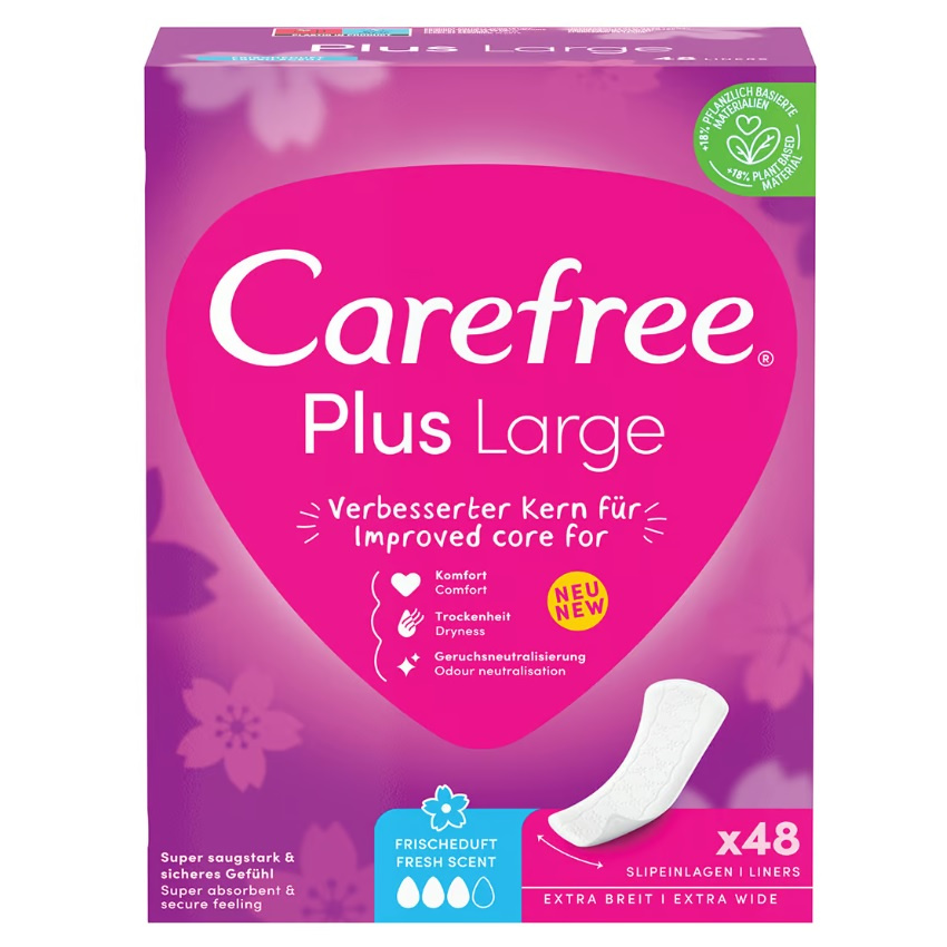 CAREFREE Plus Large Wkładki Higieniczne Fresh 48szt.