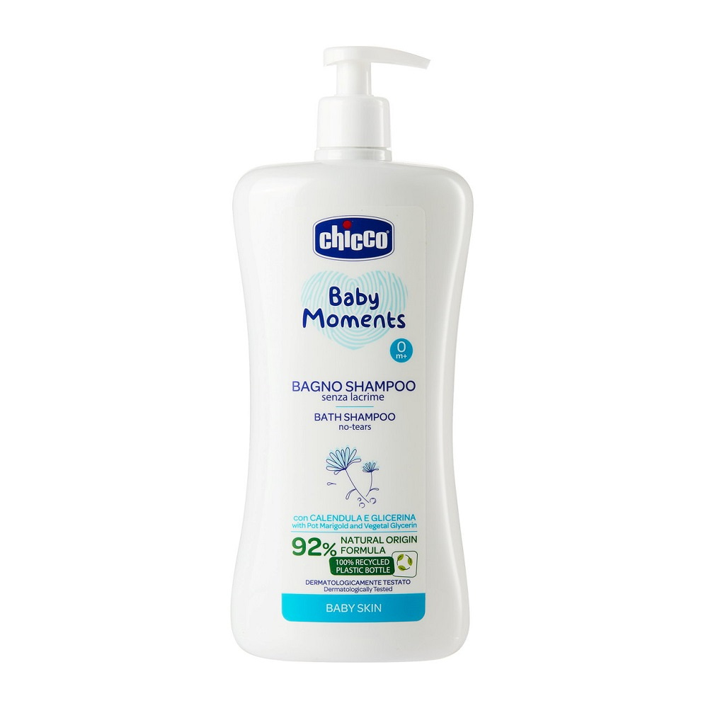 CHICCO SET Baby Moments Bath Shampoo Szampon Do Całego Ciała 0m+ 750ml