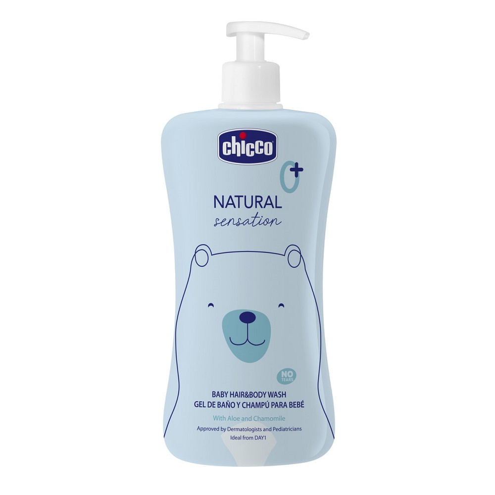 CHICCO Natural Sensation Baby Hair & Body Cleanser Szampon Do Włosów I Żel Do Ciała 500ml