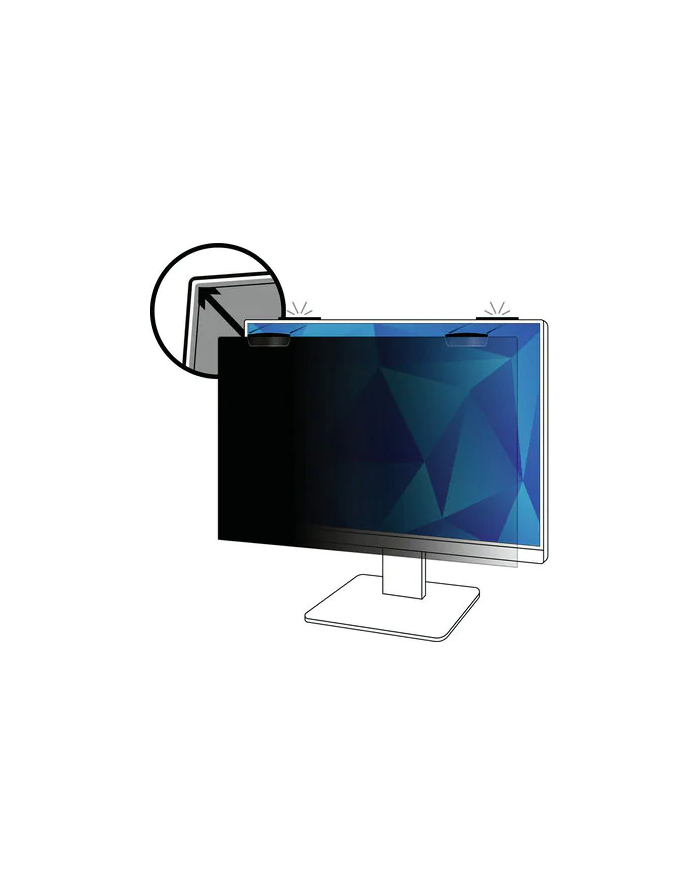 3M Privacy Filter for 24.5inch Full Screen Monitor with COMPLY Magnetic Attach 16:9 PF245W9EM