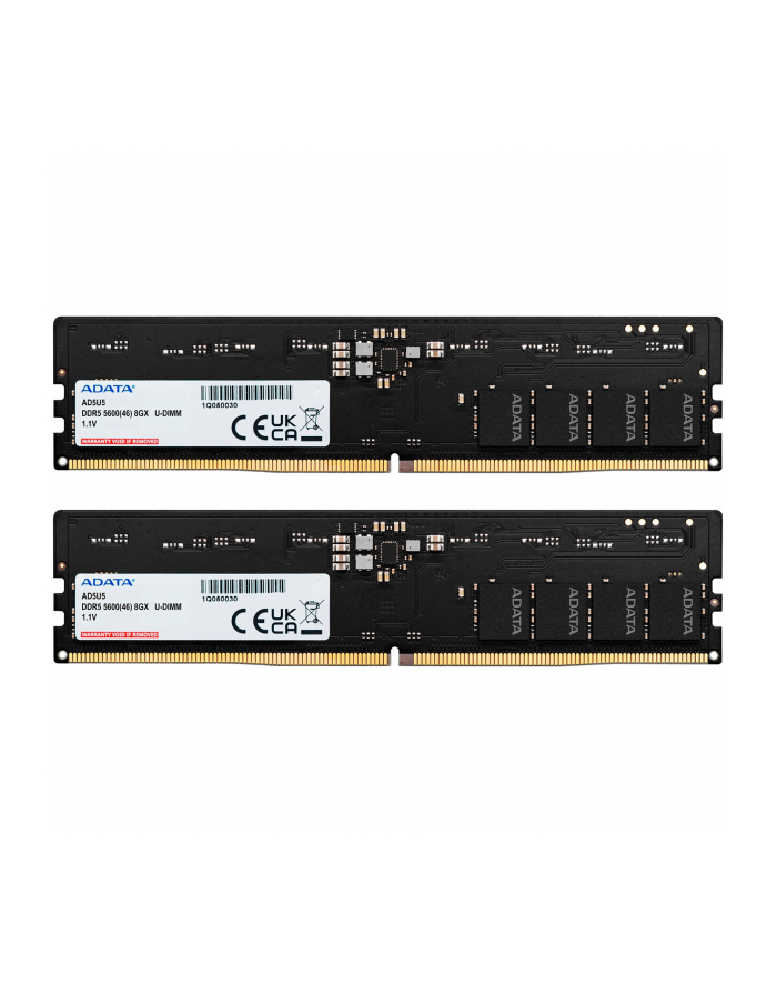 ADATA DDR5 - 16GB - 5600 - CL - 46 (2x 8 GB) dual kit, RAM (Kolor: CZARNY, AD5U56008G-DT, Premier Tray)