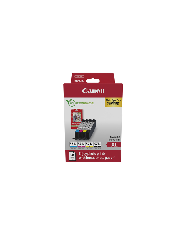 canon Zestaw tuszy CLI-571XL BK/C/M/Y Photo Value 0332C006