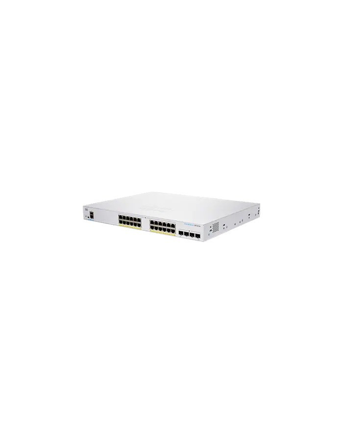 Cisco switch CBS350-24P-4G, 24xGbE RJ45, 4xSFP, fanless, PoE+, 195W (CBS35024P4GEURF)