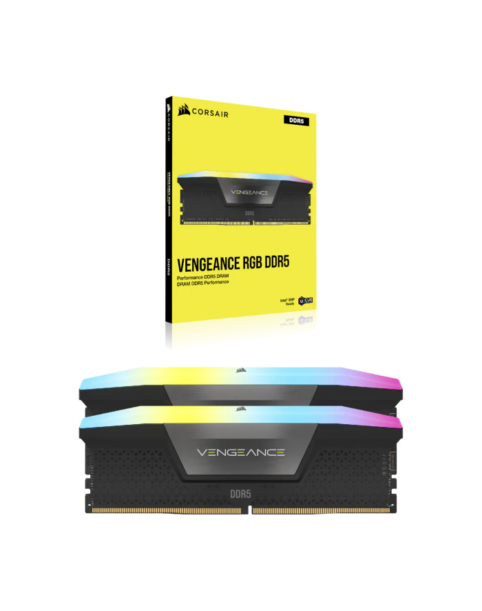 Corsair DDR5 32GB - 7000 - CL - 34 - Double-Kit - DIMM, CMH32GX5M2X7000C34, Vengeance RGB, XM, Kolor: CZARNY