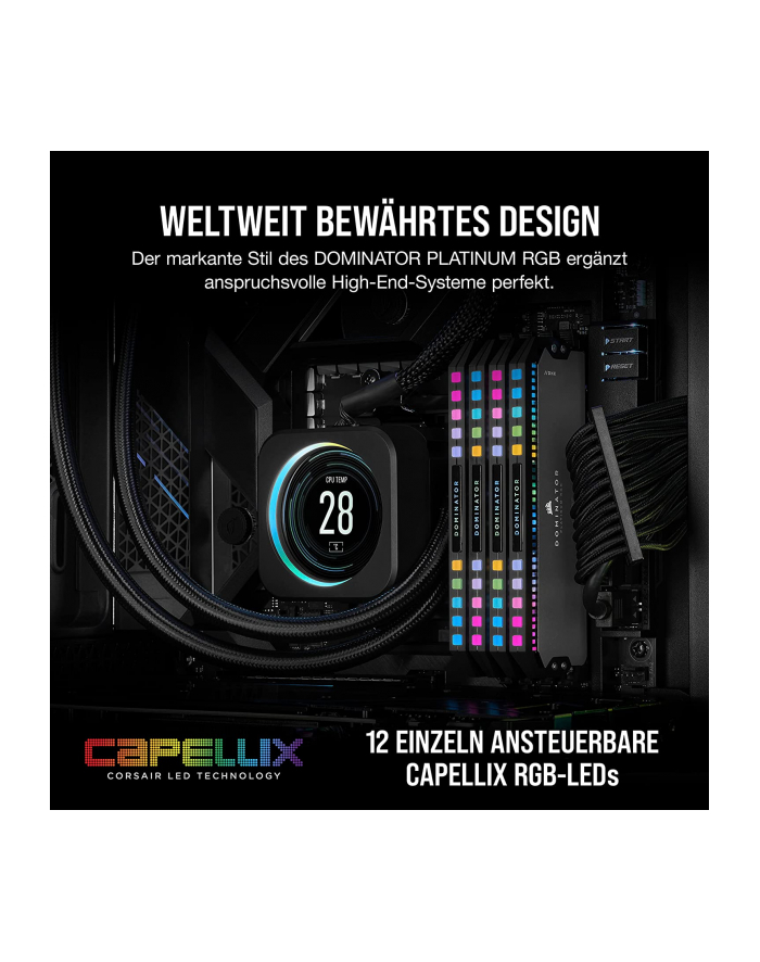 Corsair DDR5 64GB - 5600 - CL - 40 - Dominator Plat - K2 COR, RAM, CMT64GX5M2B5600Z40K, Dominator Platinium, XMP, EXPO, grey/Kolor: CZARNY