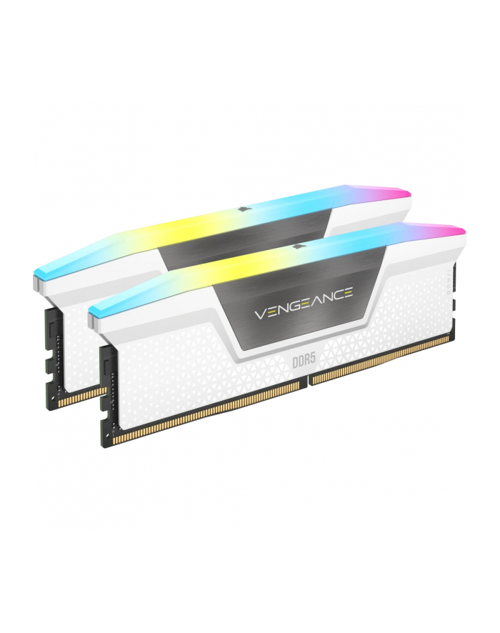 CORSAIR VENGEANCE RGB 32GB 2x16GB DDR5 6000MT/s DIMM Unbuffered 36-38-38-76 Std PMIC XMP 3.0 White Heatspreader Black PCB 1.25V
