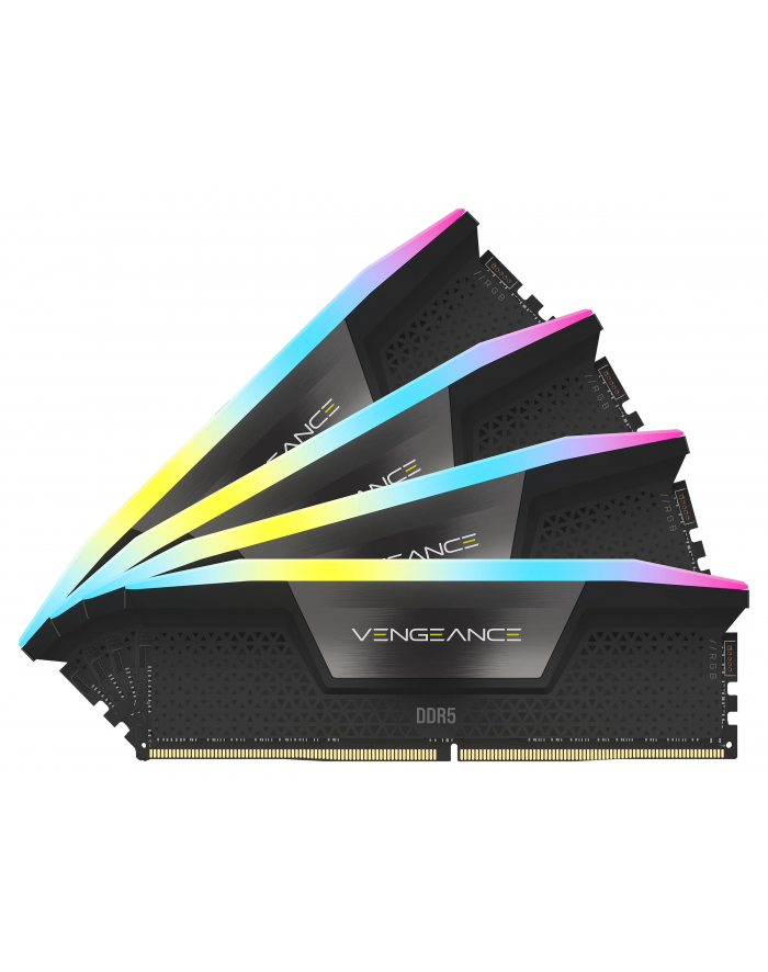CORSAIR VENGEANCE RGB 96GB 4x24GB DDR5 5600MT/s DIMM Unbuffered 40-40-40-77 XMP 3.0 Black Heatspreader 1.25V