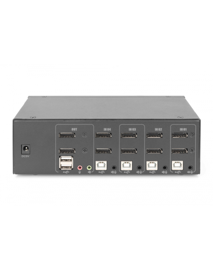 Digitus Przełącznik Kvm, Display-Port Ds-12882, Klawiatura, Usb, 1920 X 1080 Pixel, 1200 1280 1440 2560 10 (DS12882)