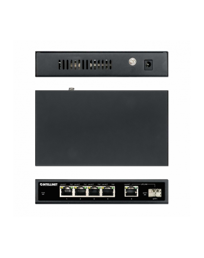 Intellinet Switch Gigabit 4X Rj45 Poe+, 1X Uplink, Slot Sfp (561822)