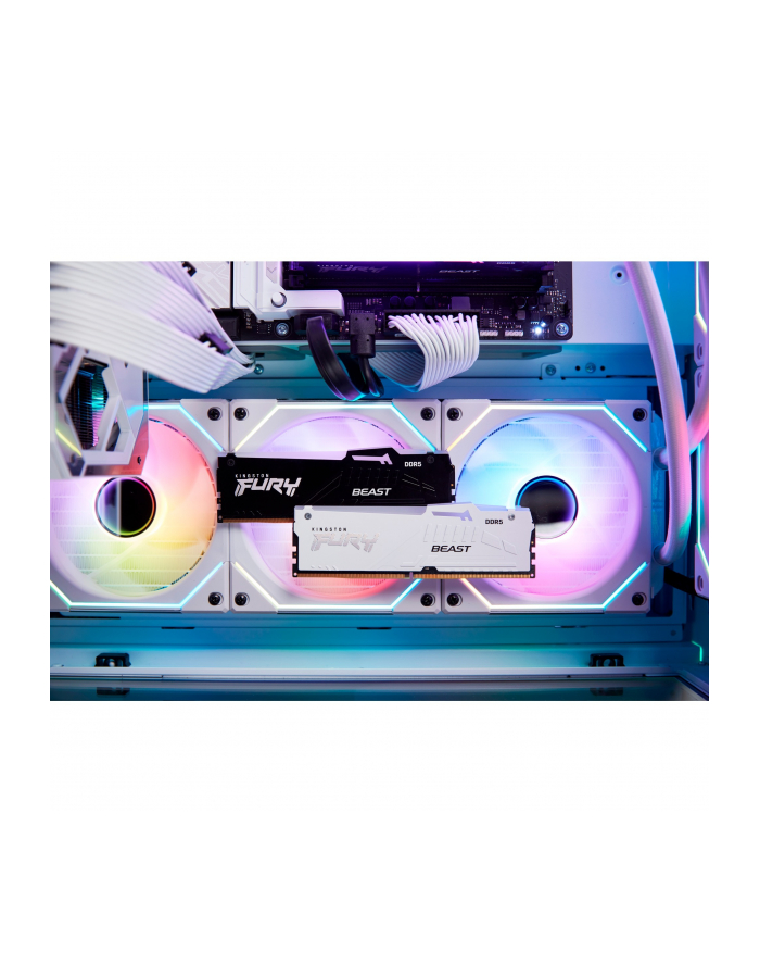 kingston Pamięć DDR5 Fury Beast White RGB 64GB(2*32GB)/6000 CL36