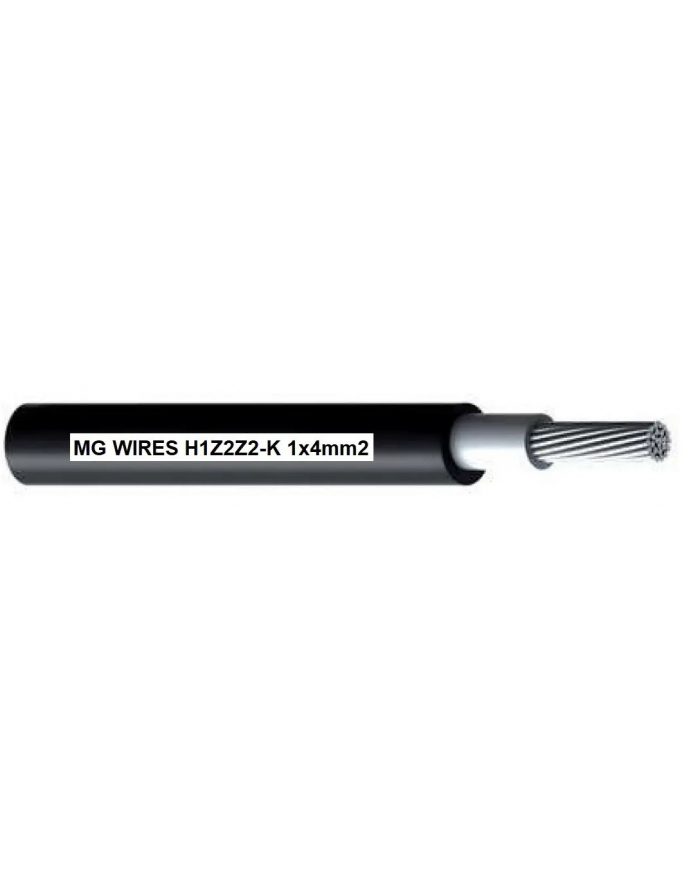 Przewód fotowoltaiczny // MG Wires // 1x4mm2, 0,6/1kV czarny H1Z2Z2-K-4mm2 BK, szpula 500m