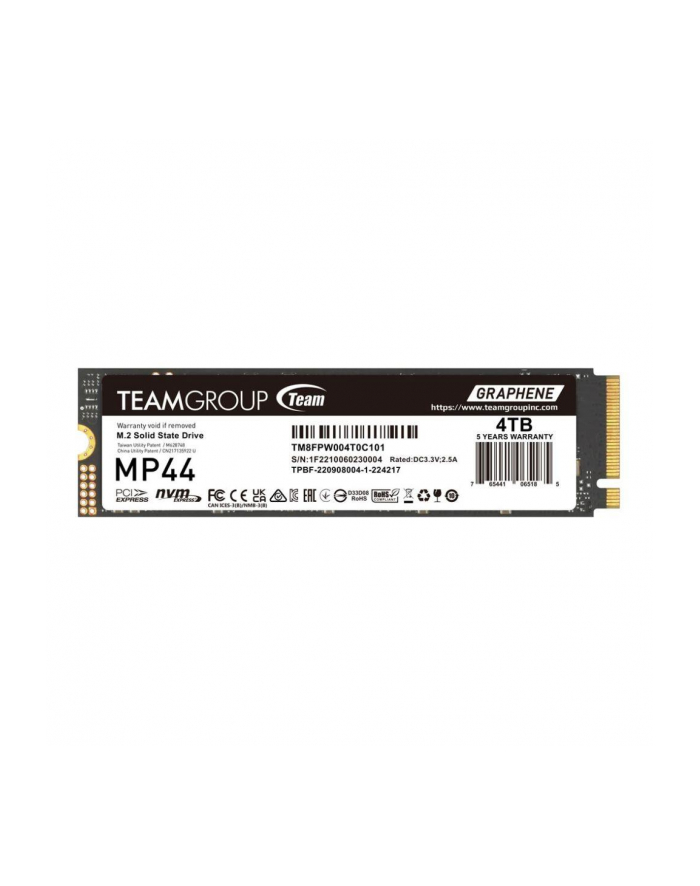 Team Group MP44 4TB, SSD PCIe 4.0 x4, NVMe, M.2 2280 TM8FPW004T0C101