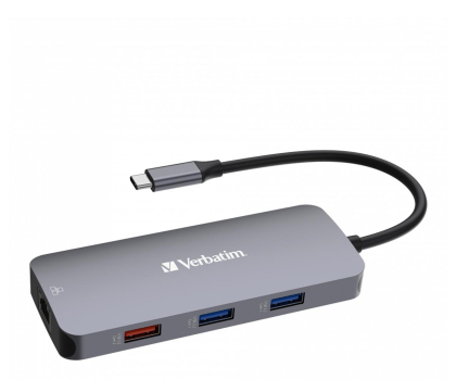 Verbatim USB-C - 2xUSB 3.2, 2xUSB-C, HDMI, RJ45, SD, microSD