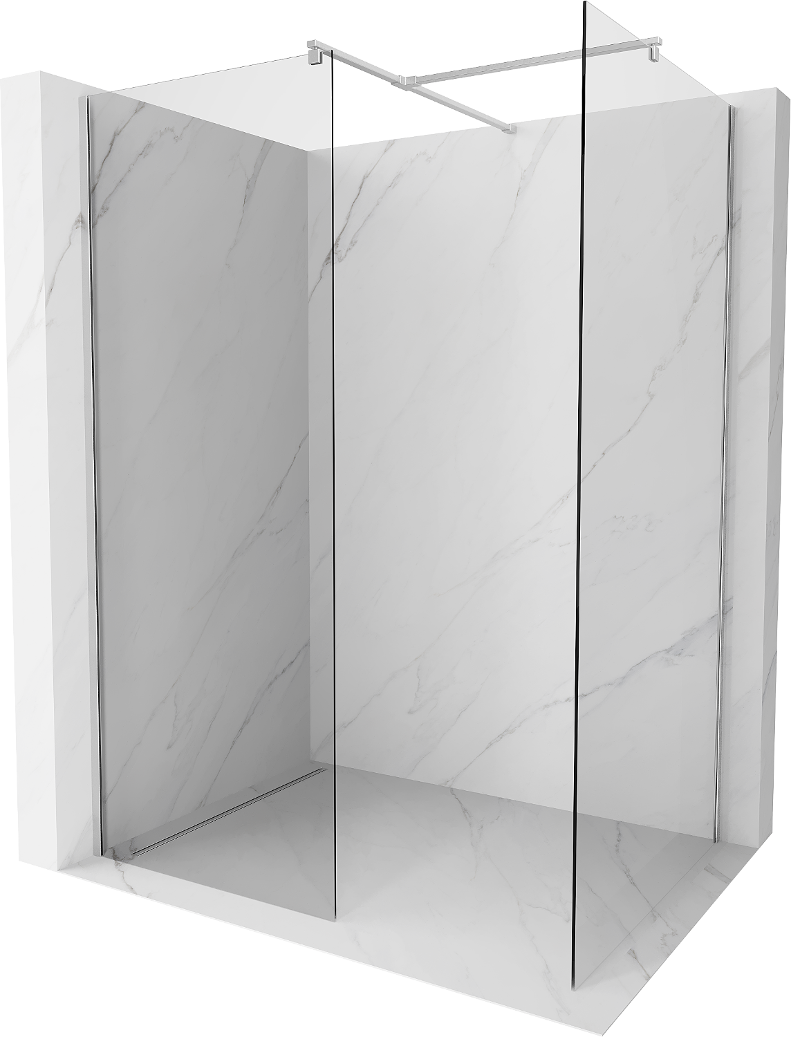 Mexen Kioto ścianka prysznicowa Walk-in 100 x 105 cm, transparent, chrom - 800-100-202-01-00-105