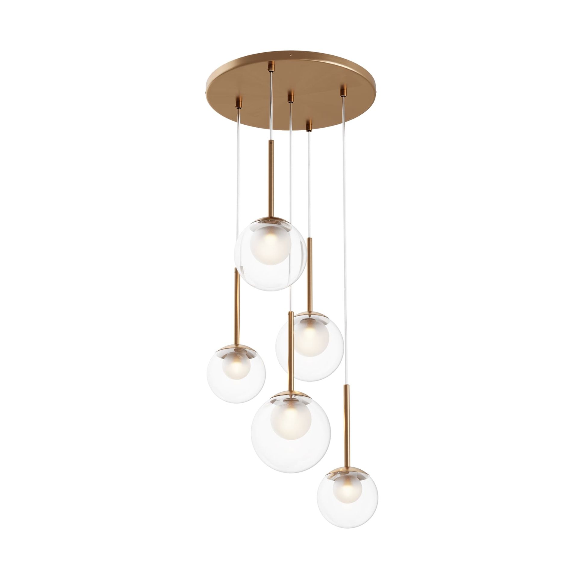 Okazała lampa wisząca z kloszami MOD521PL-05G z serii BASIC FORM