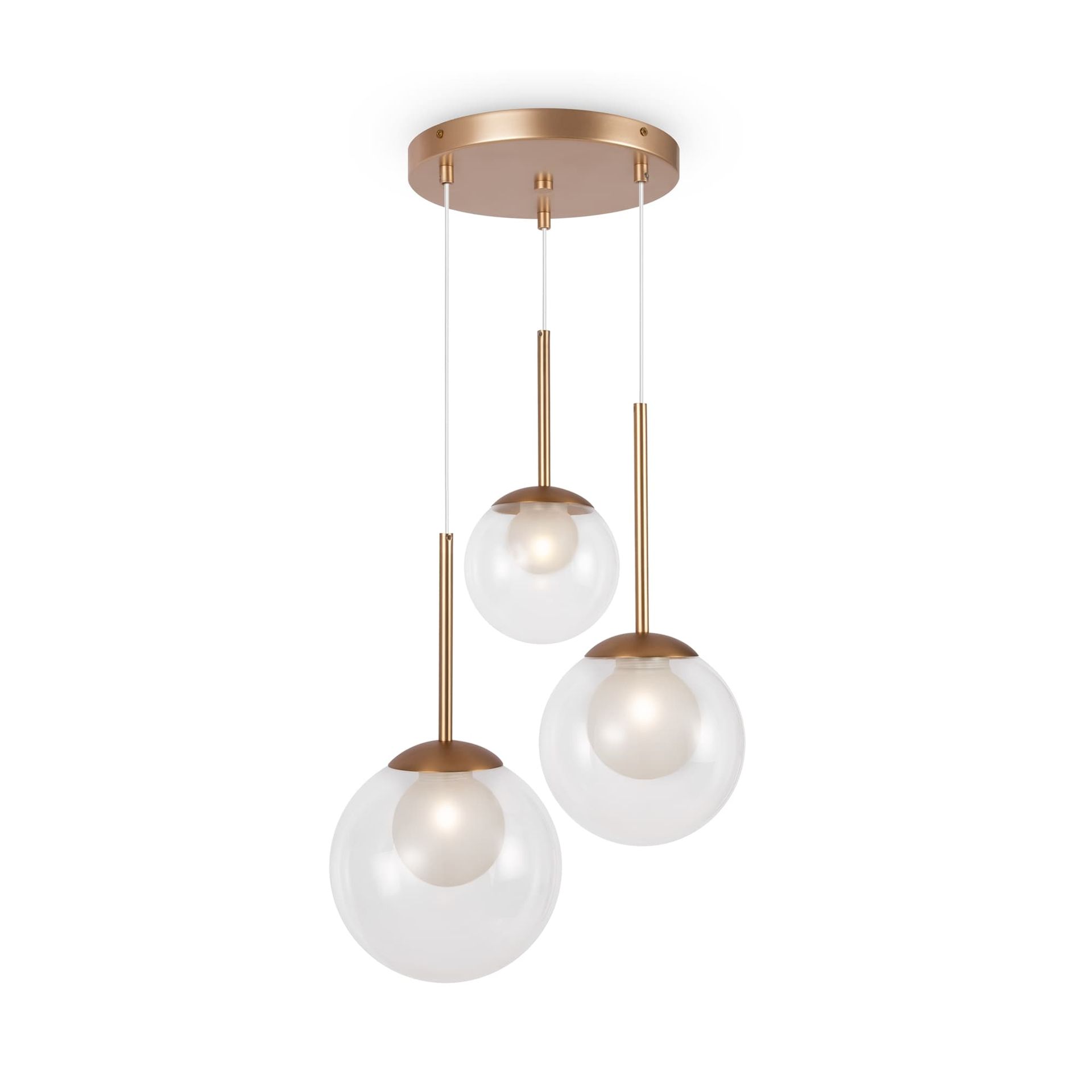 Potrójna lampa wisząca z kloszami MOD521PL-03G z serii BASIC FORM