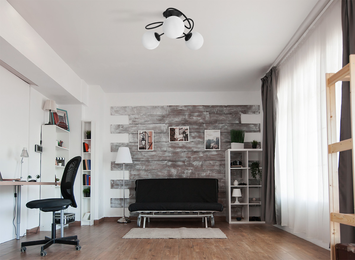 Lampa sufitowa z trzema kloszami o średnicy 14cm K-5350 z serii NELA