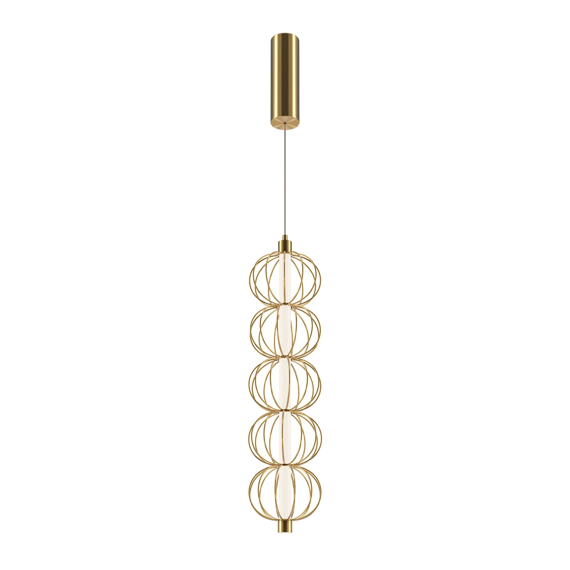 Efektowna lampa wisząca, złota MOD216PL-L10G3K z serii GOLDEN CAGE