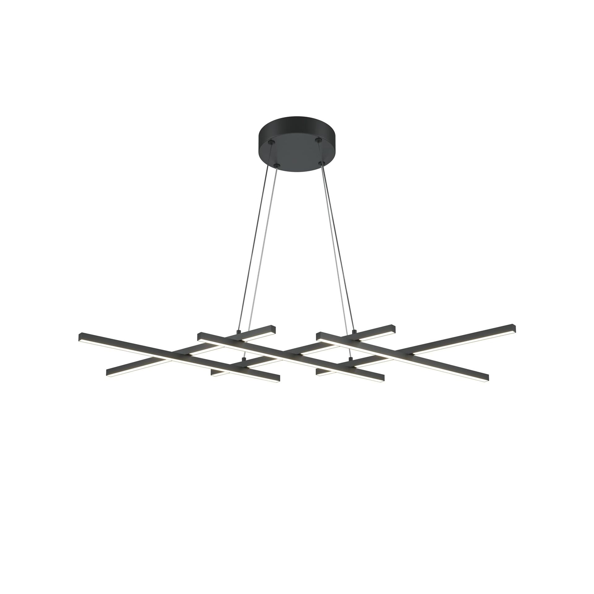 Czarna, ledowa lampa wisząca, do salonu MOD244PL-L50BK z serii HALO