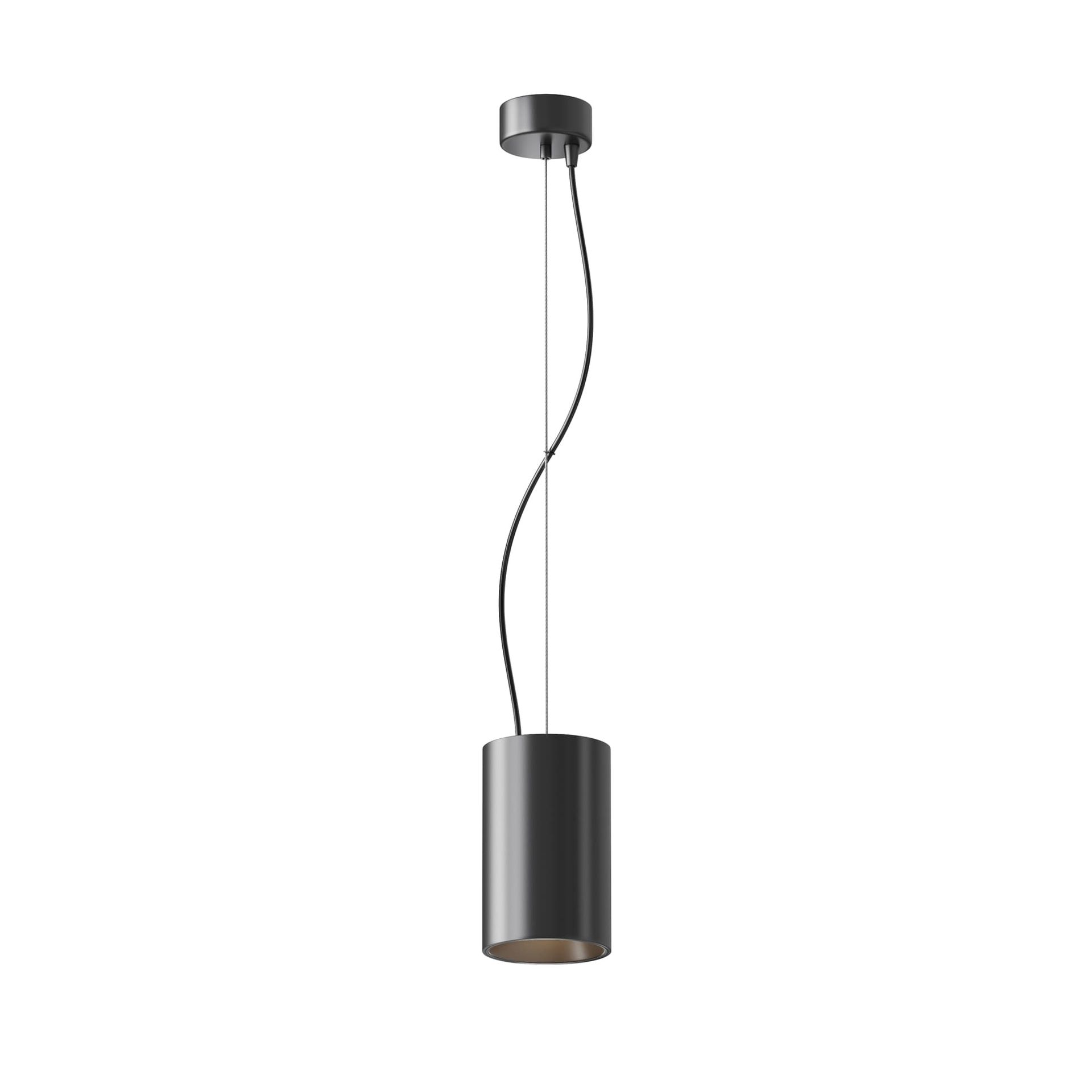 Lampa wisząca, krótka, czarna tuba P089PL-25W3K-B z serii EFIR