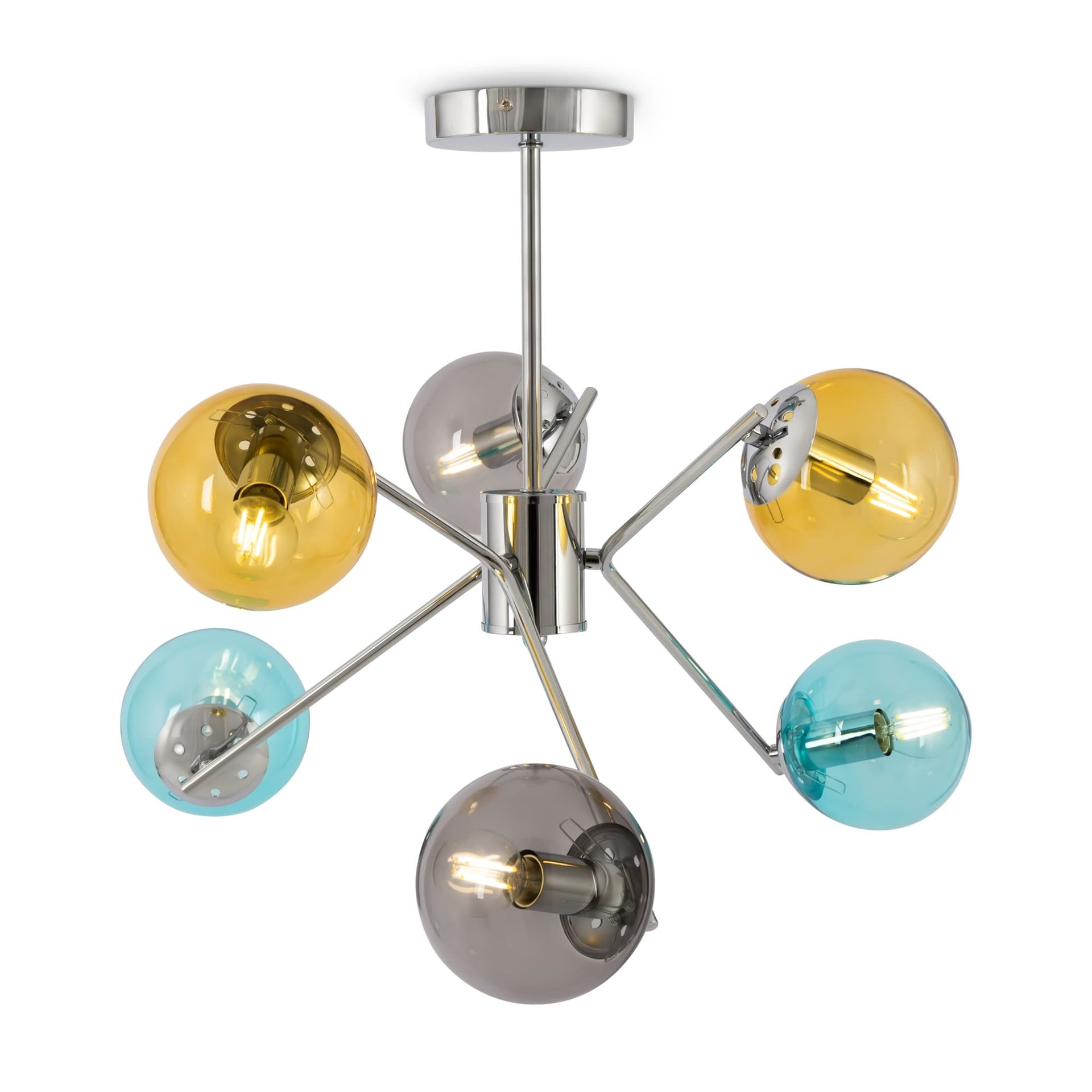 Kolorowa lampa wisząca, z kloszami kulkami MOD139PL-06CH z serii NANCY