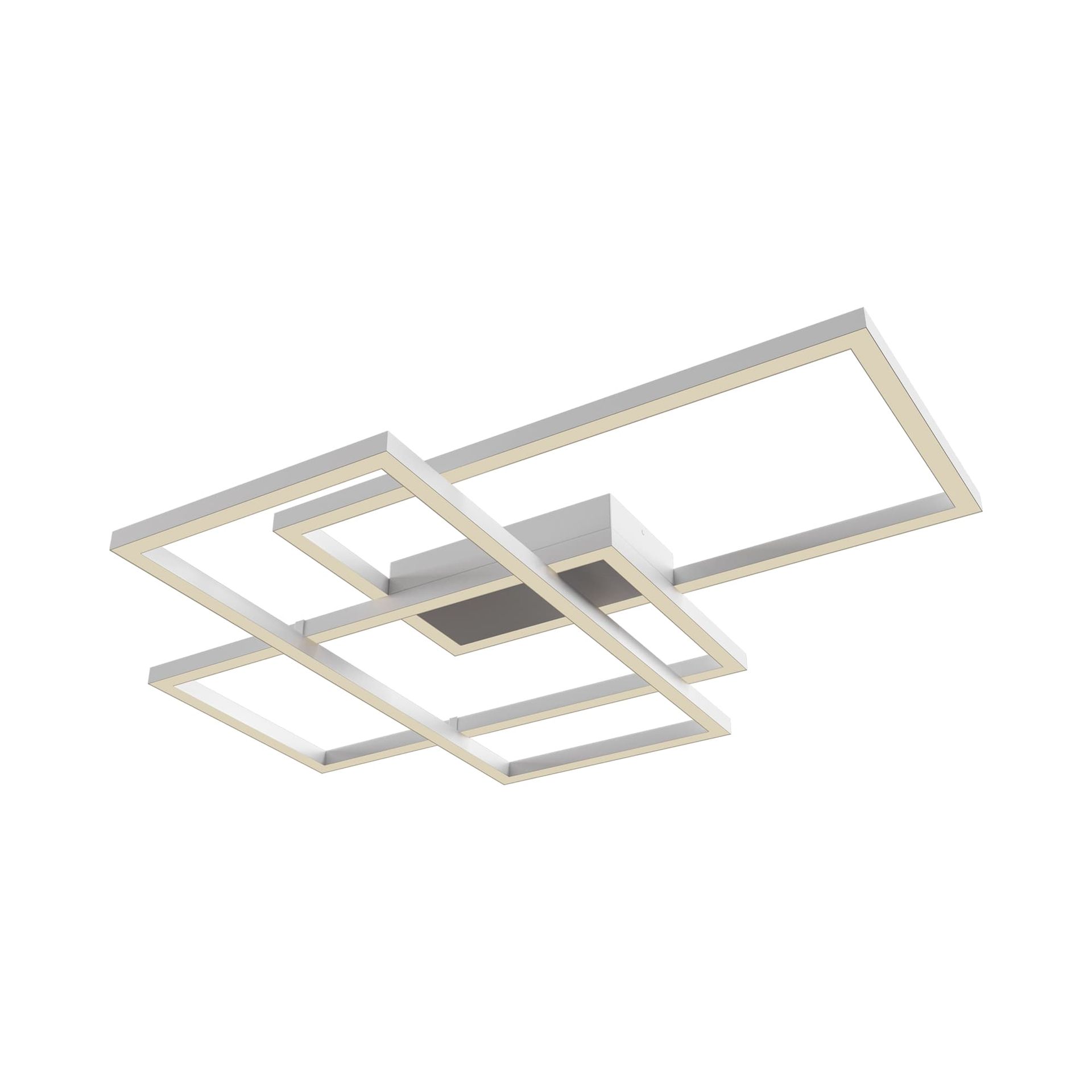 Biała, geometryczna lampa sufitowa MOD015CL-L80WK z serii RIDA