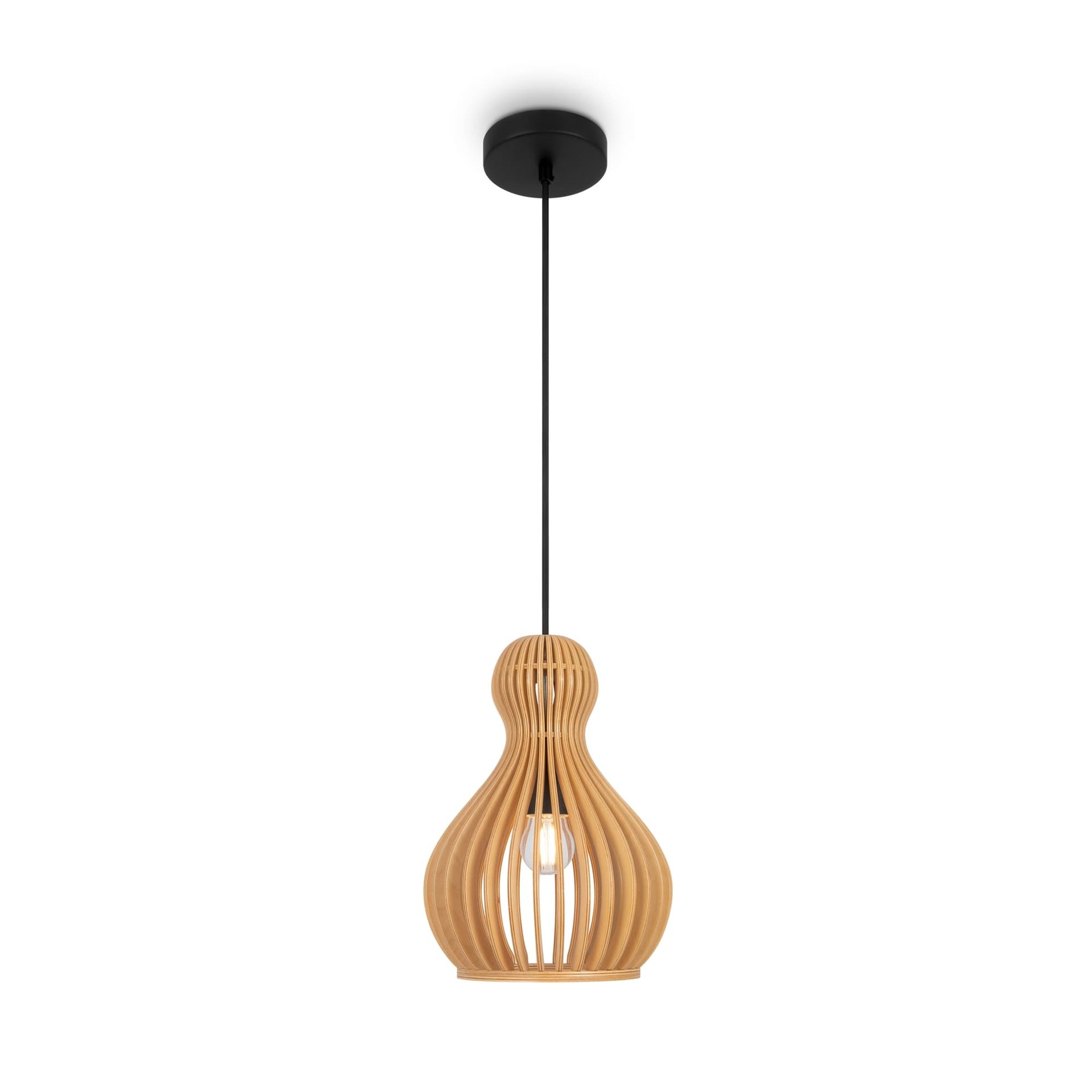 Lampa wisząca, naturalna, drewniana MOD192PL-01W z serii ROOTS