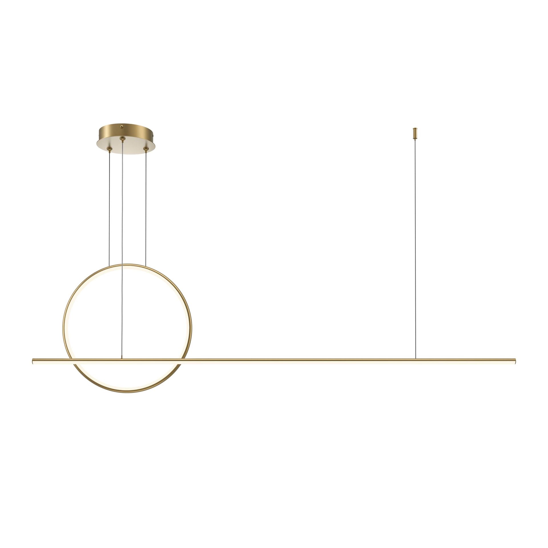 Geometryczna lampa wisząca, złoty kolor MOD247PL-L49BSK z serii HALO
