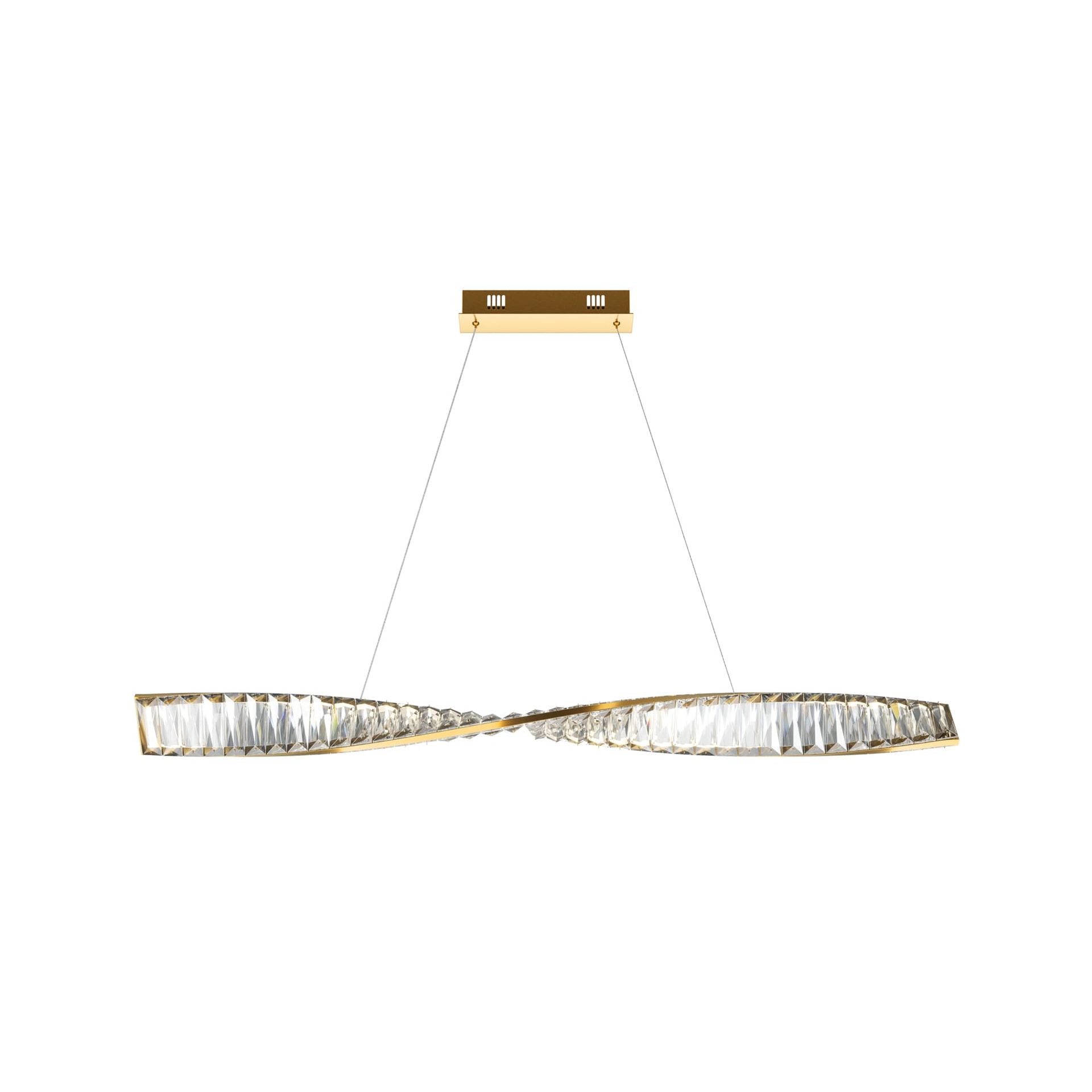 Ledowa lampa wisząca, złota wstążka P097PL-L28BS3K z serii KRONE