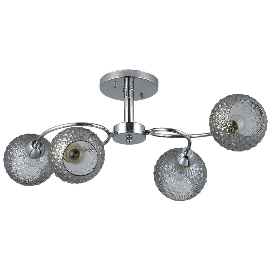 Srebrna lampa sufitowa z ozdobnymi kloszami ML9750 z serii OAKLAND