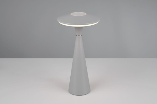 Trio Leuchten Lampa stołowa szara z 3-stopniowym ściemnianiem LED IP44 z możliwością ładowania - Espace