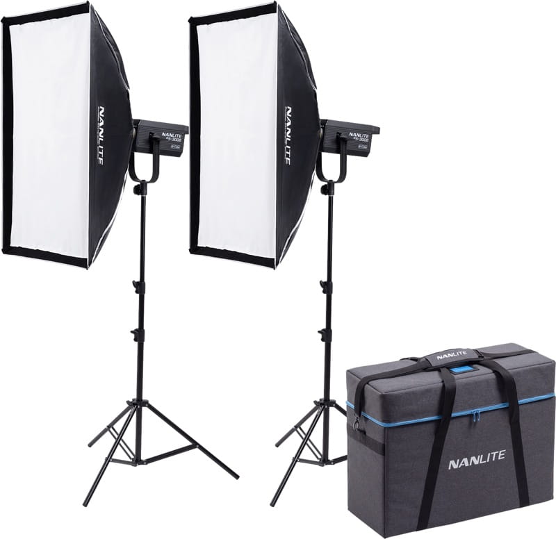 Nanlite FS-300B 2-Kit - Zestaw dwóch studyjnych lamp LED ze statywami i torbą, Bi-Color, 2700-6500K, CRI 96, 350 W